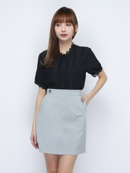 Lace Ruffles Stripe Top 20008