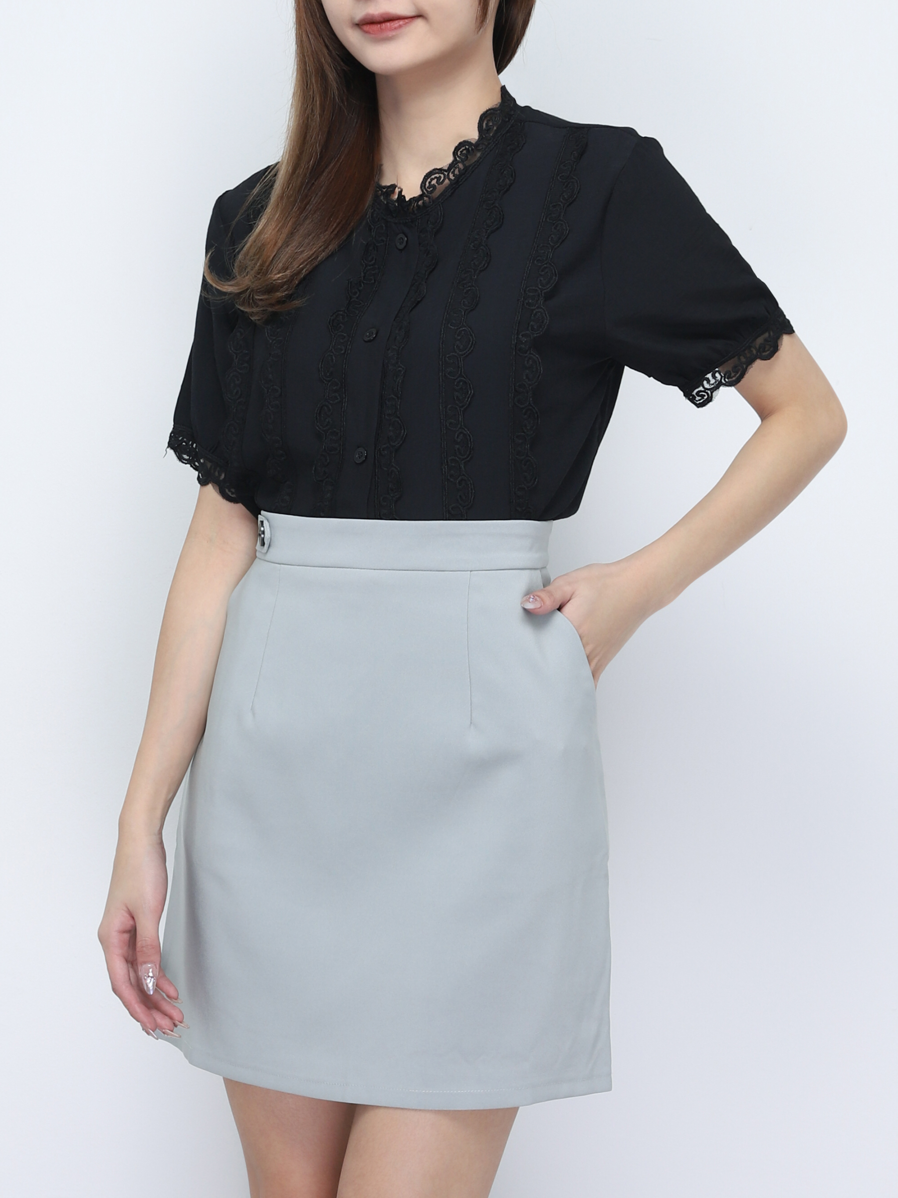 Lace Ruffles Stripe Top 20008