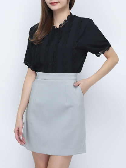 Lace Ruffles Stripe Top 20008