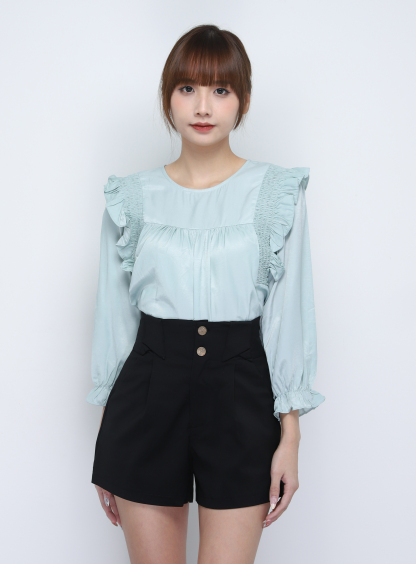 Long Sleeve Ruffles Top 20017