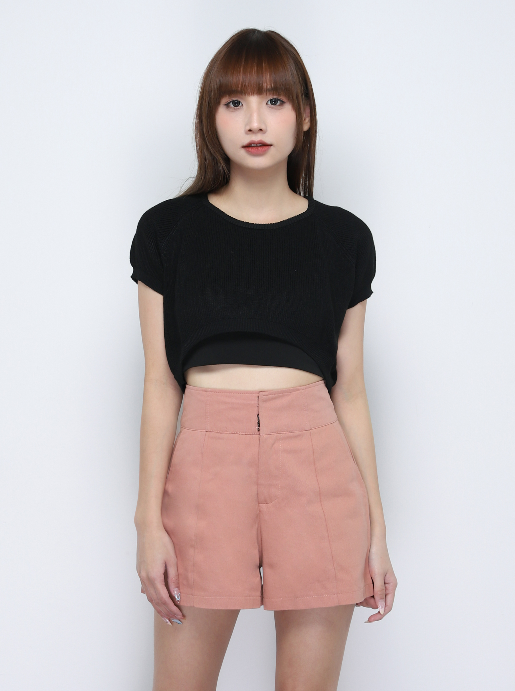 Knitted Basic Plain Crop Top 20061