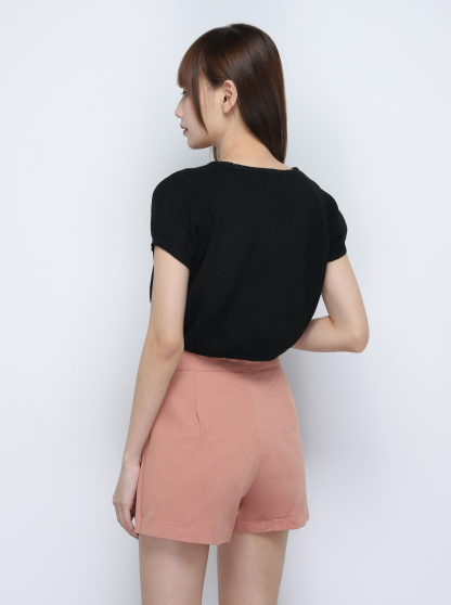 Knitted Basic Plain Crop Top 20061