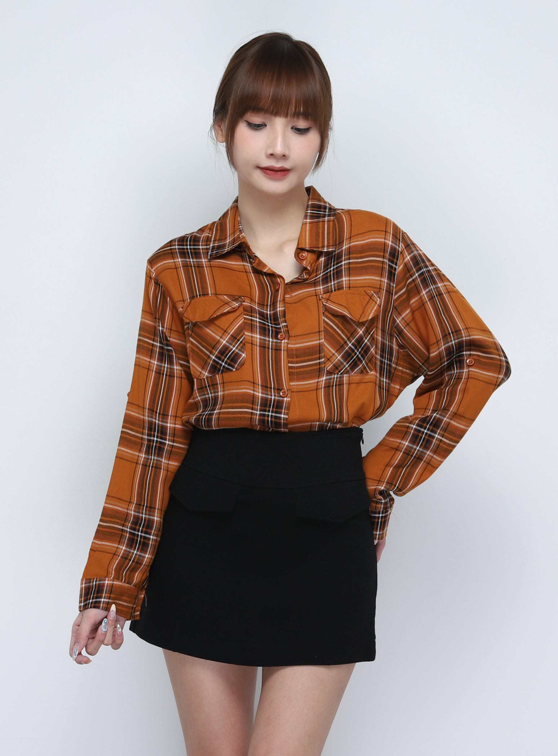 Denim High Waist With Fake Pocket Skirt Pants 20116