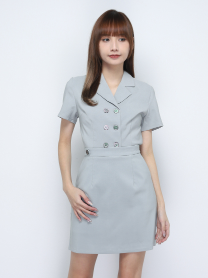 Formal Front Button With Collar Set 20087