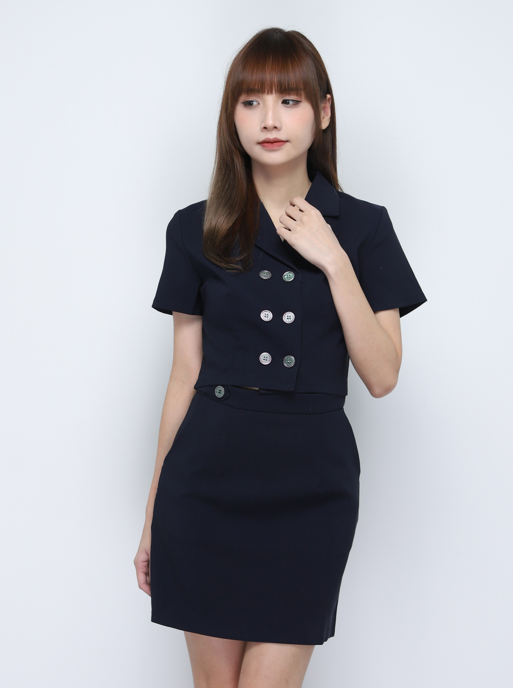 Formal Front Button With Collar Set 20087