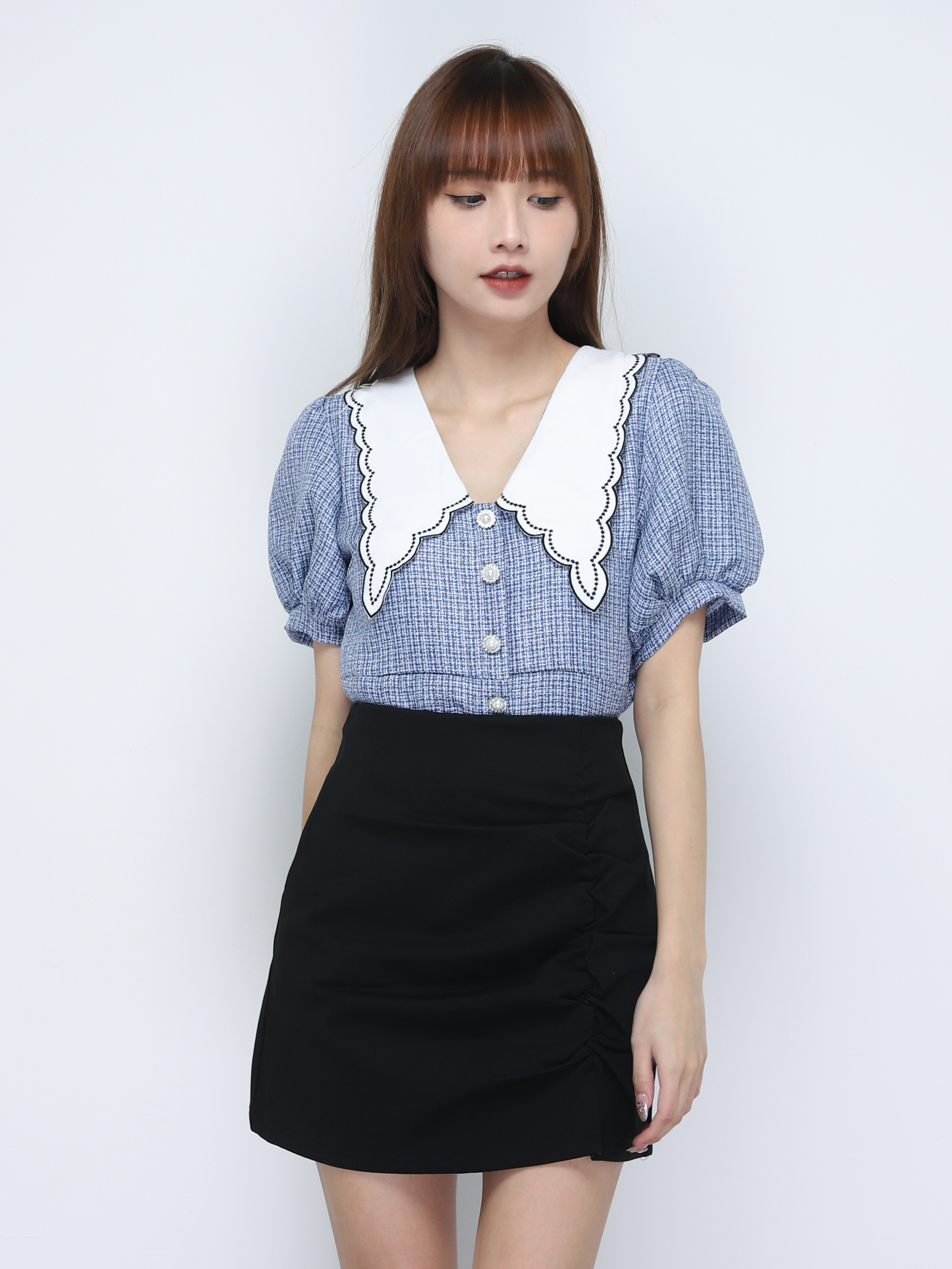 Peter Pan Collar With Chanel Style Top 20124