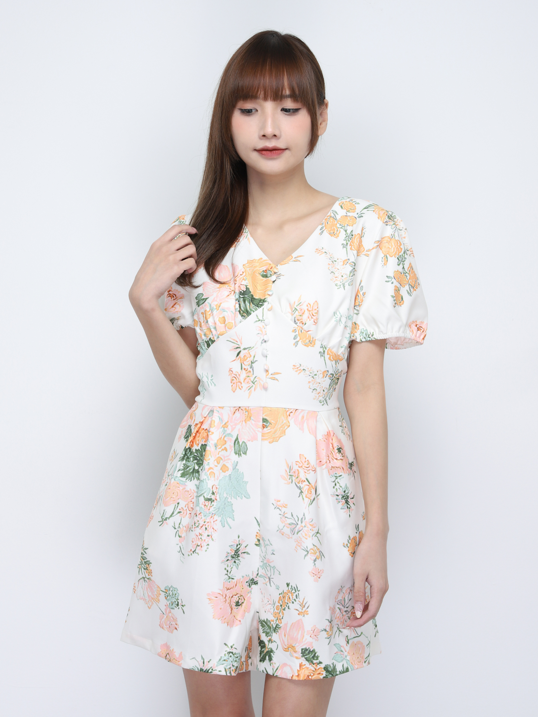 Floral Puff Sleeve Jumpsuit 20132