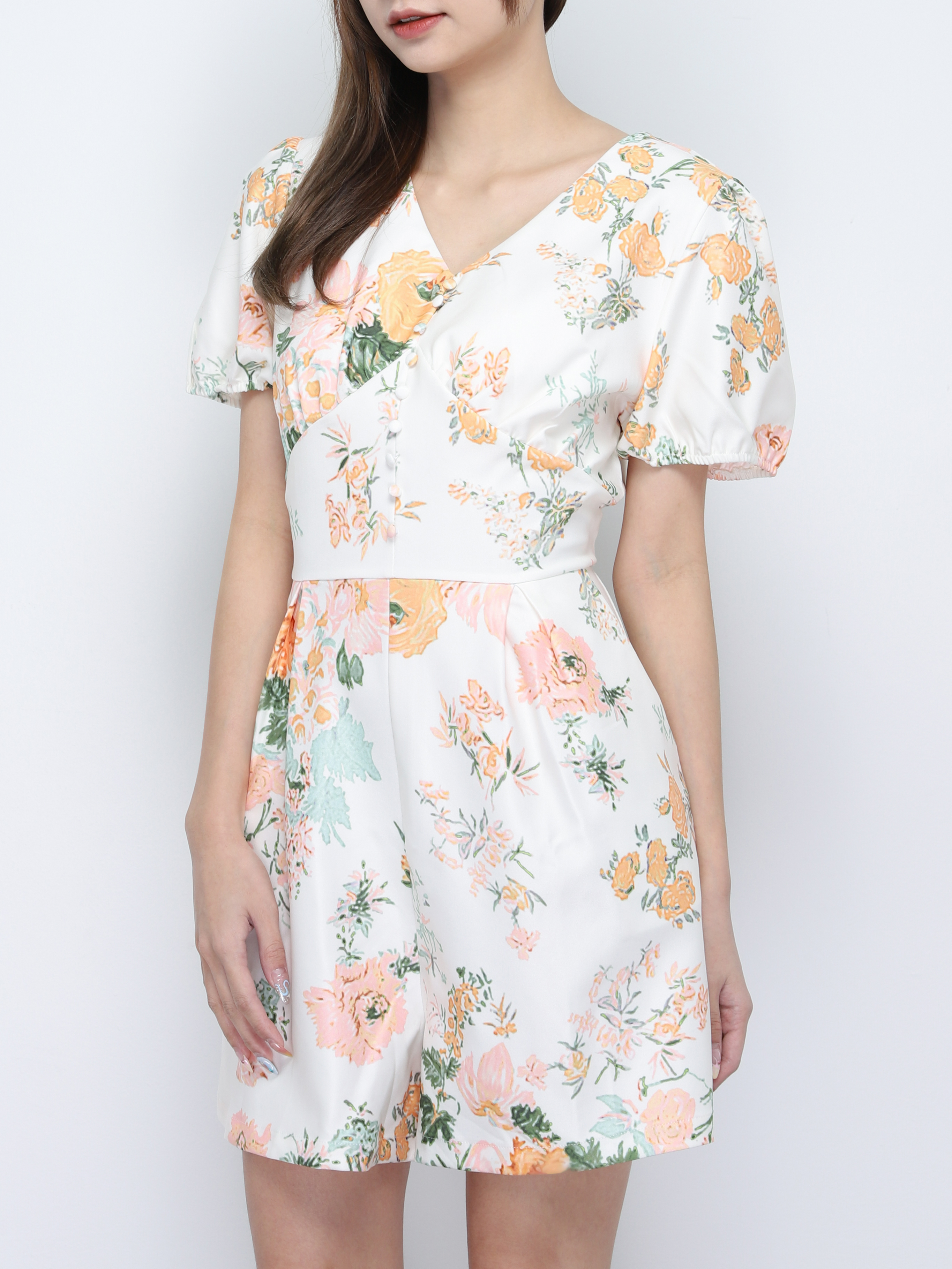 Floral Puff Sleeve Jumpsuit 20132