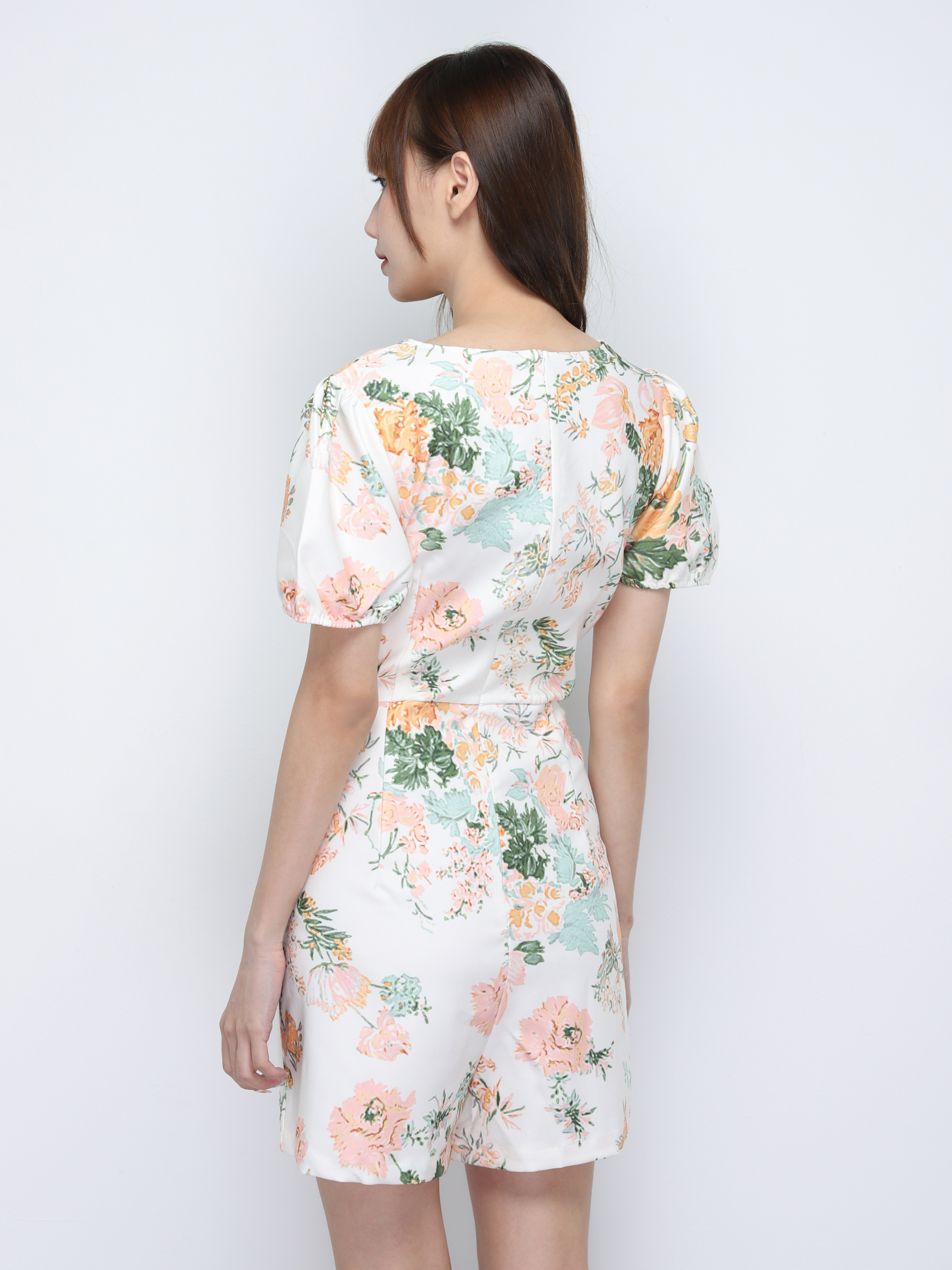 Floral Puff Sleeve Jumpsuit 20132