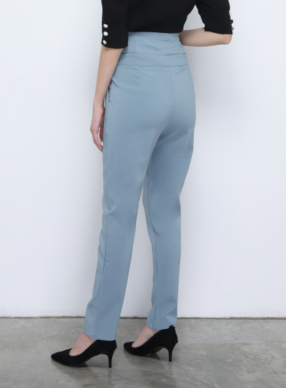 High Waist Front Zip Long Pants 20134