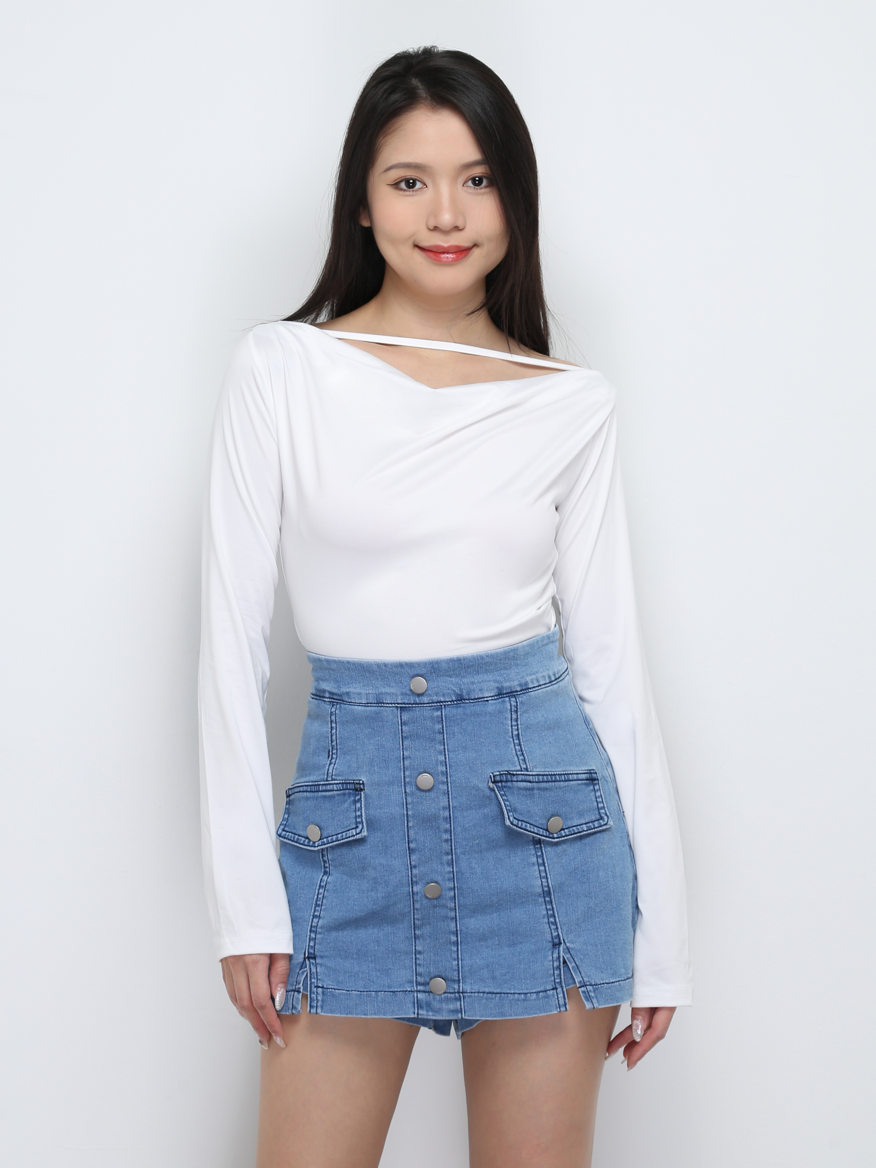 Denim Front Breasted Button Short pants 29260