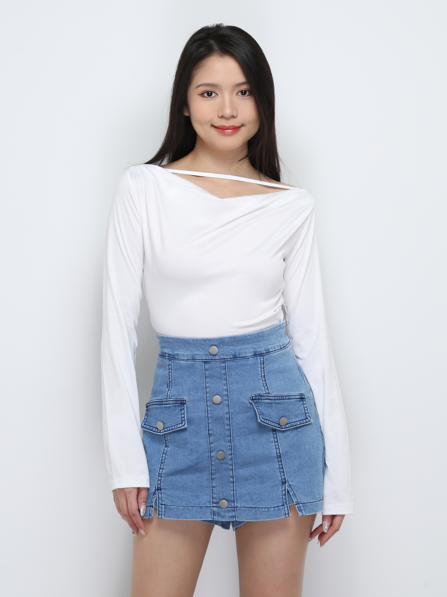 Denim Front Breasted Button Short pants 29260