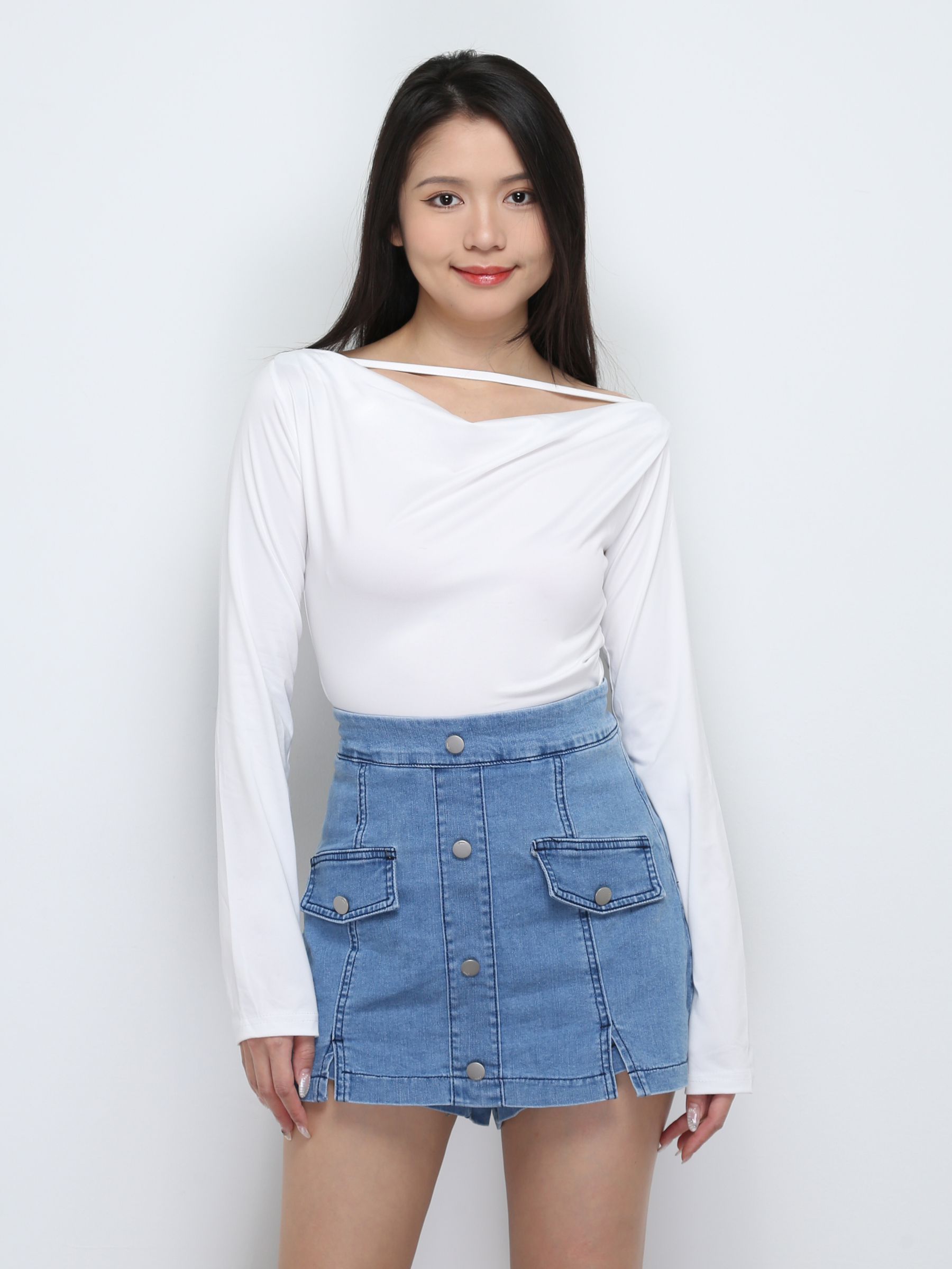 Denim Front Breasted Button Short pants 29260