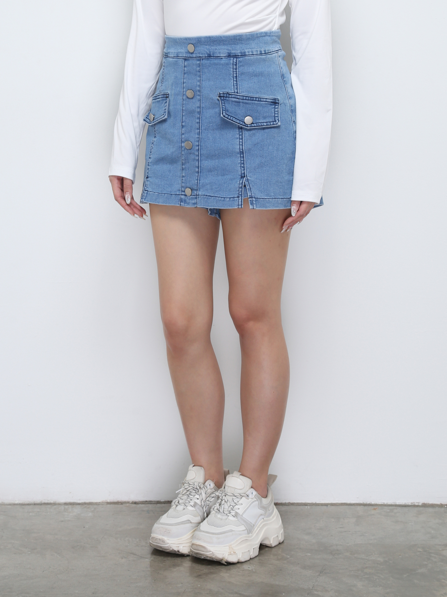 Denim Front Breasted Button Short pants 29260