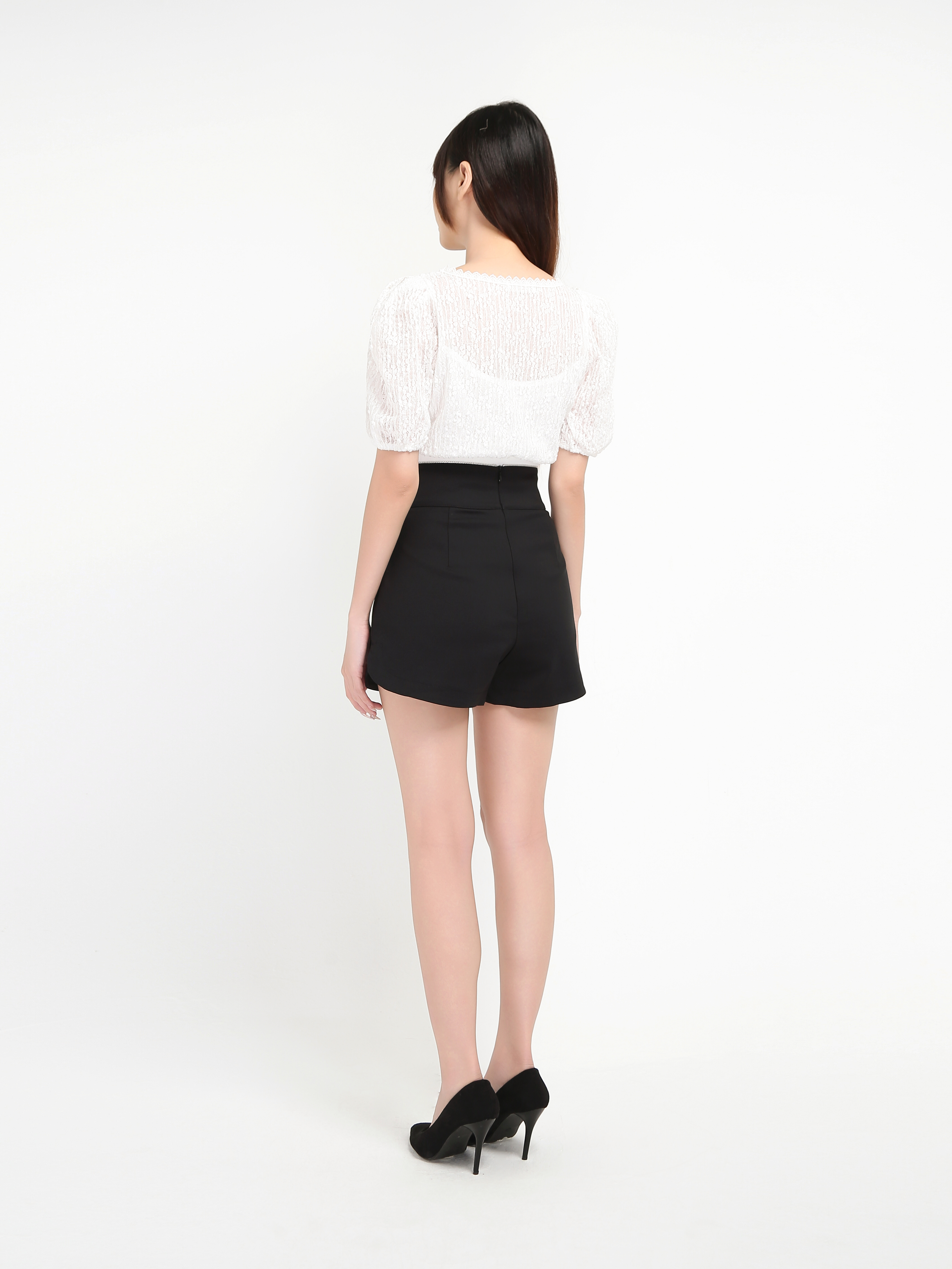 High Waist With Flower Side Short Pants 20639