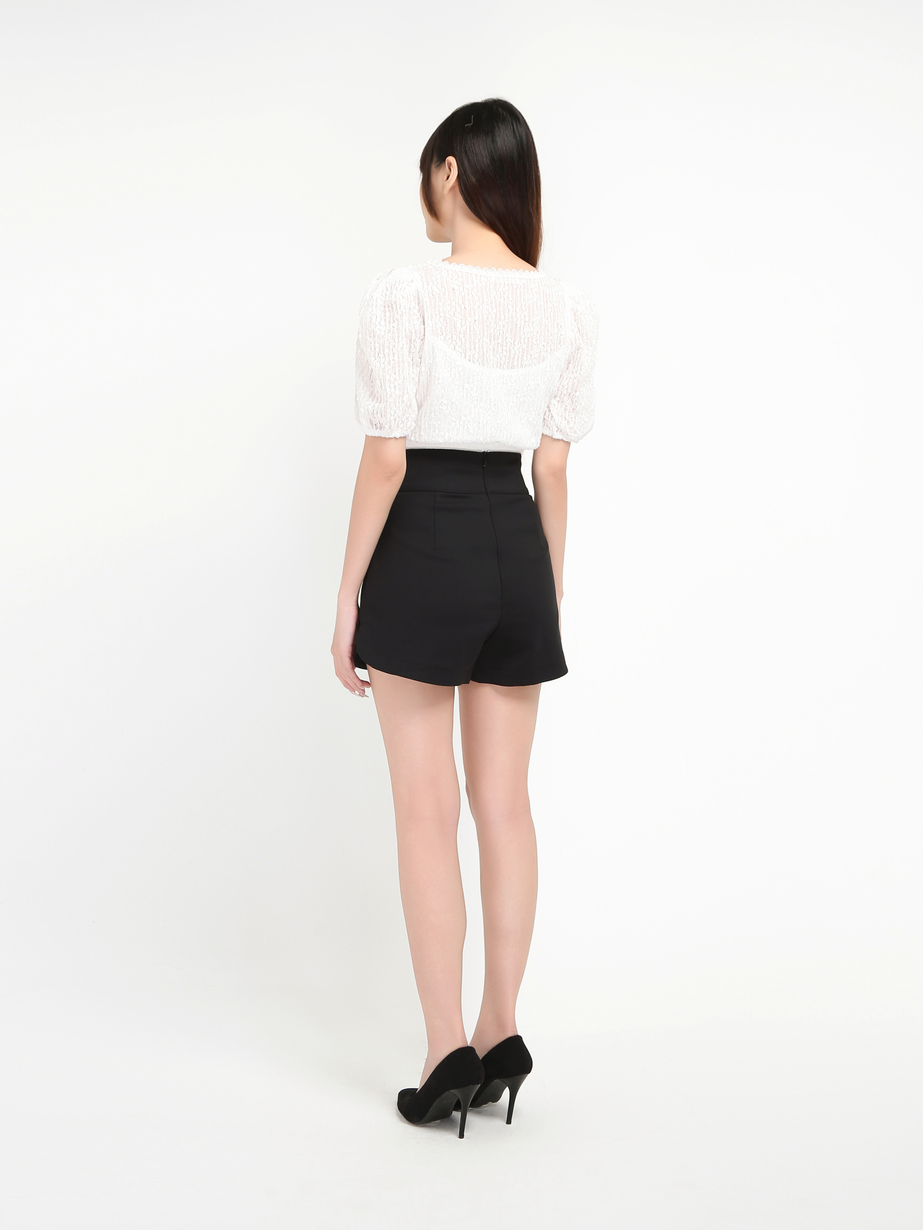 High Waist With Flower Side Short Pants 20639