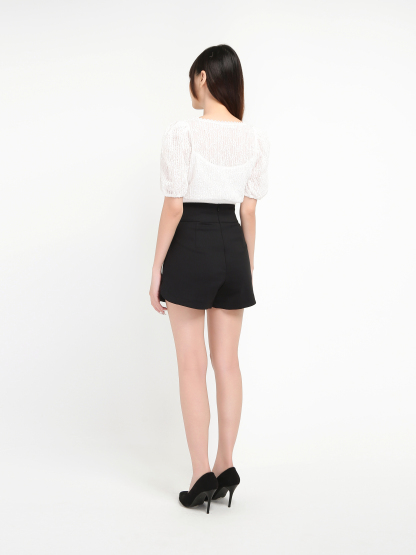 High Waist With Flower Side Short Pants 20639