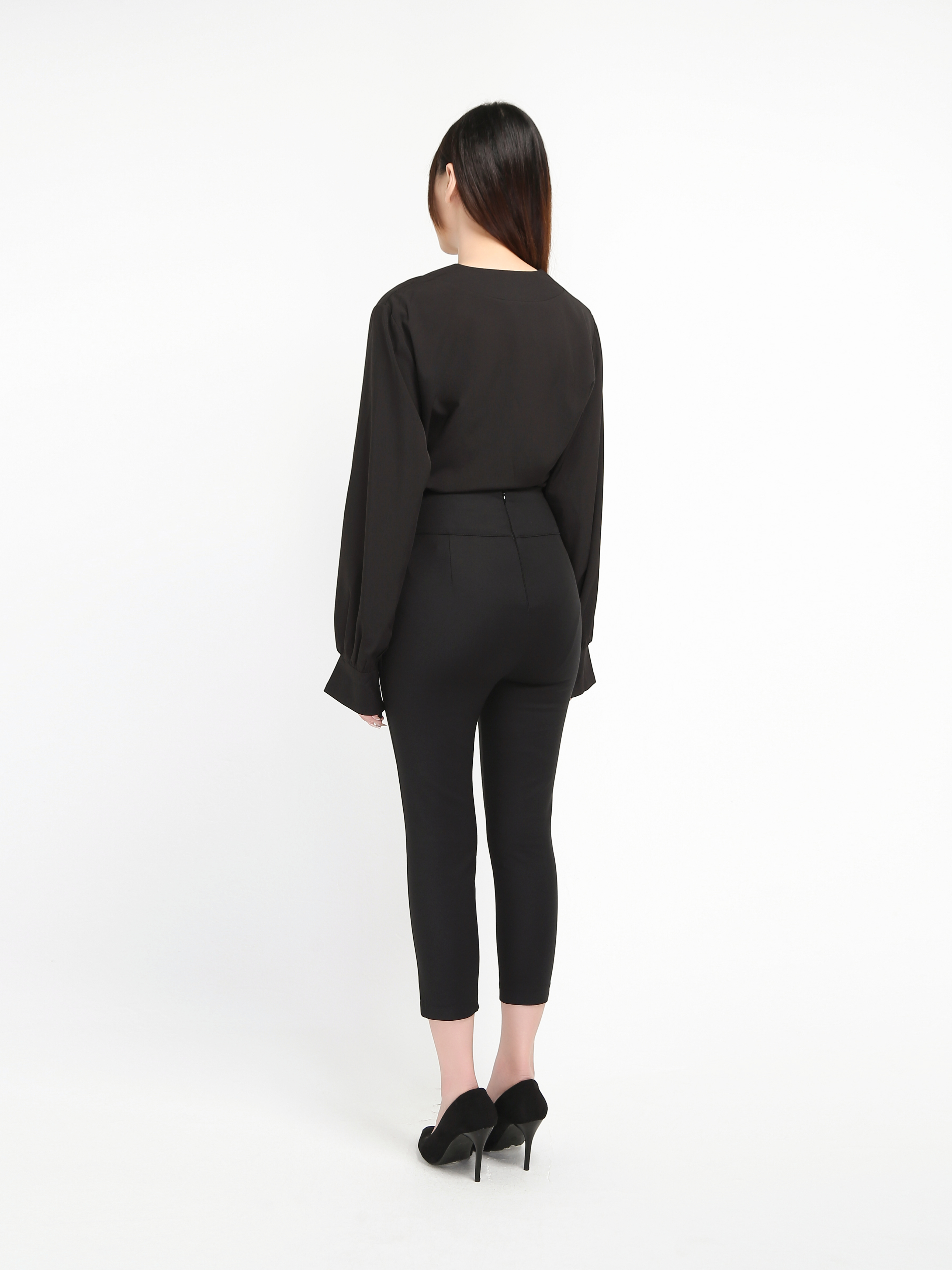 High Waist Tie Up Long Pants 20797