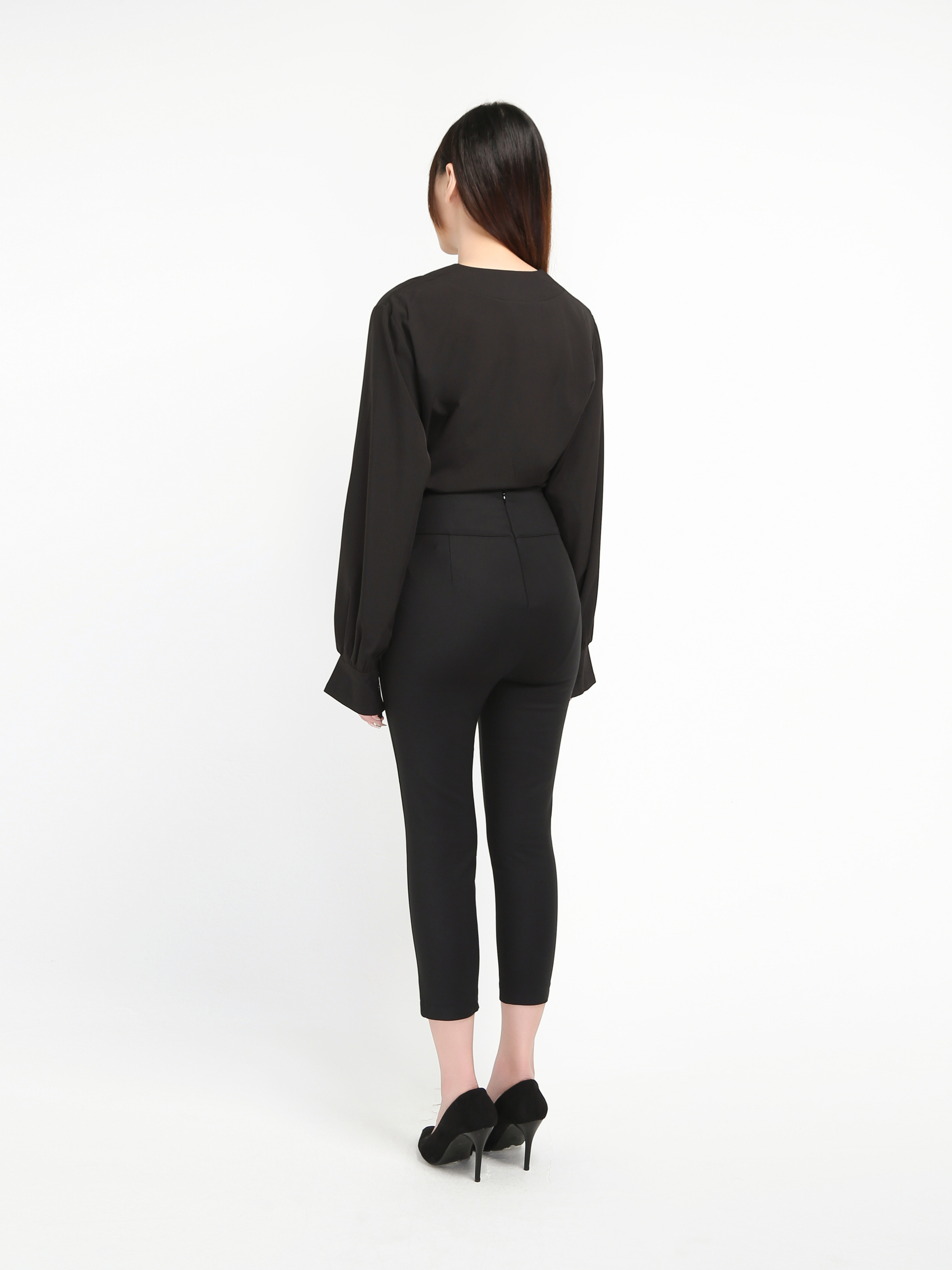 High Waist Tie Up Long Pants 20797