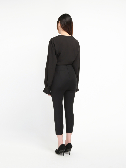 High Waist Tie Up Long Pants 20797