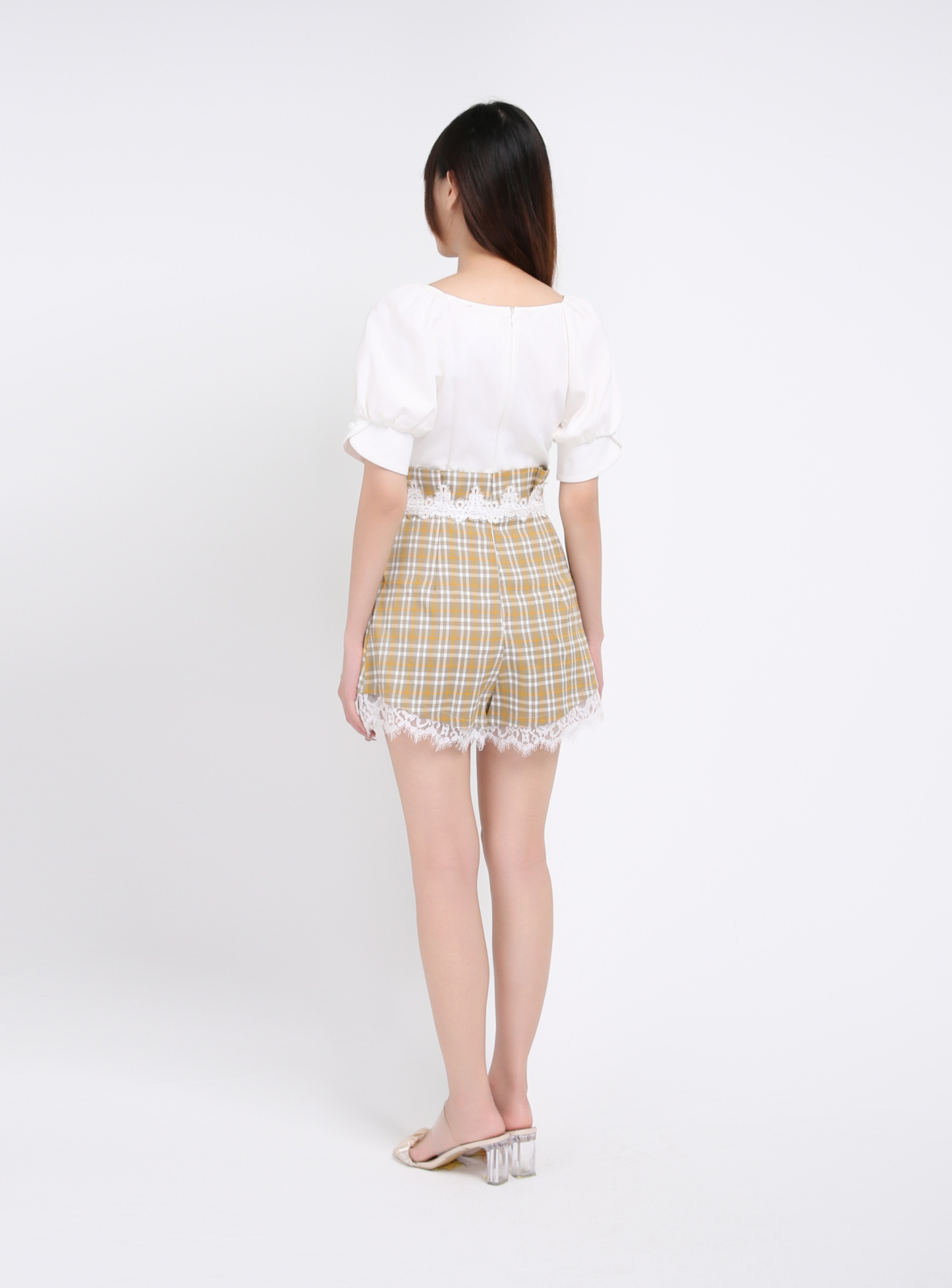 V Neck Plaid Jumpsuit 20964