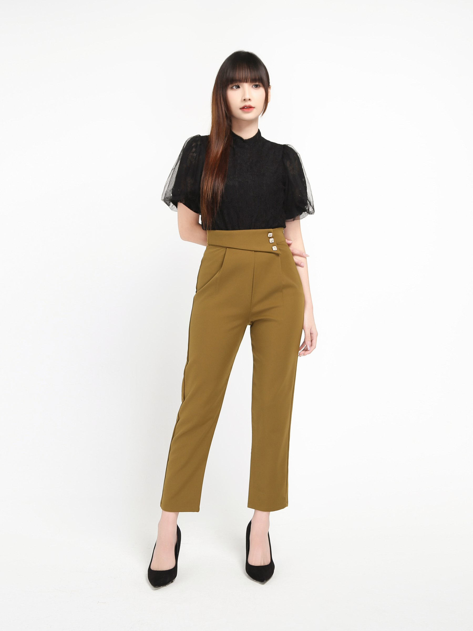 Decorative Belt Long Pant 20968