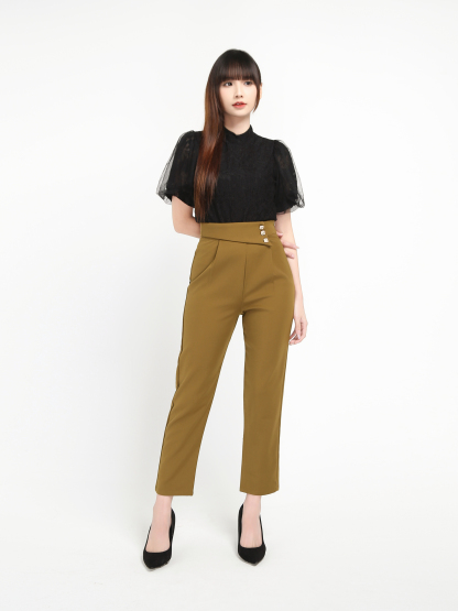 Decorative Belt Long Pant 20968