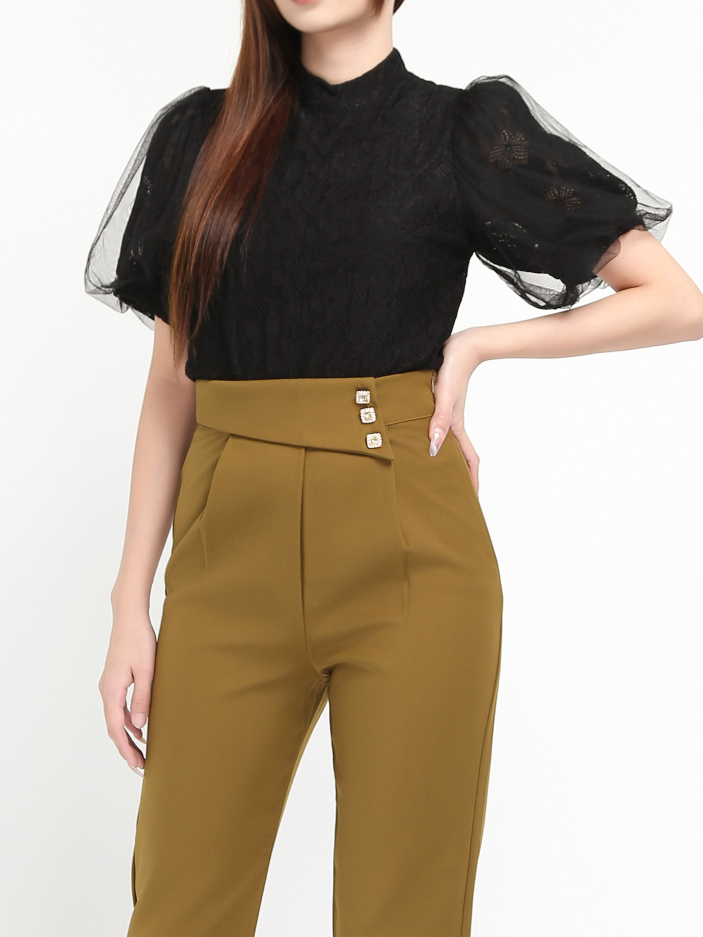 Decorative Belt Long Pant 20968