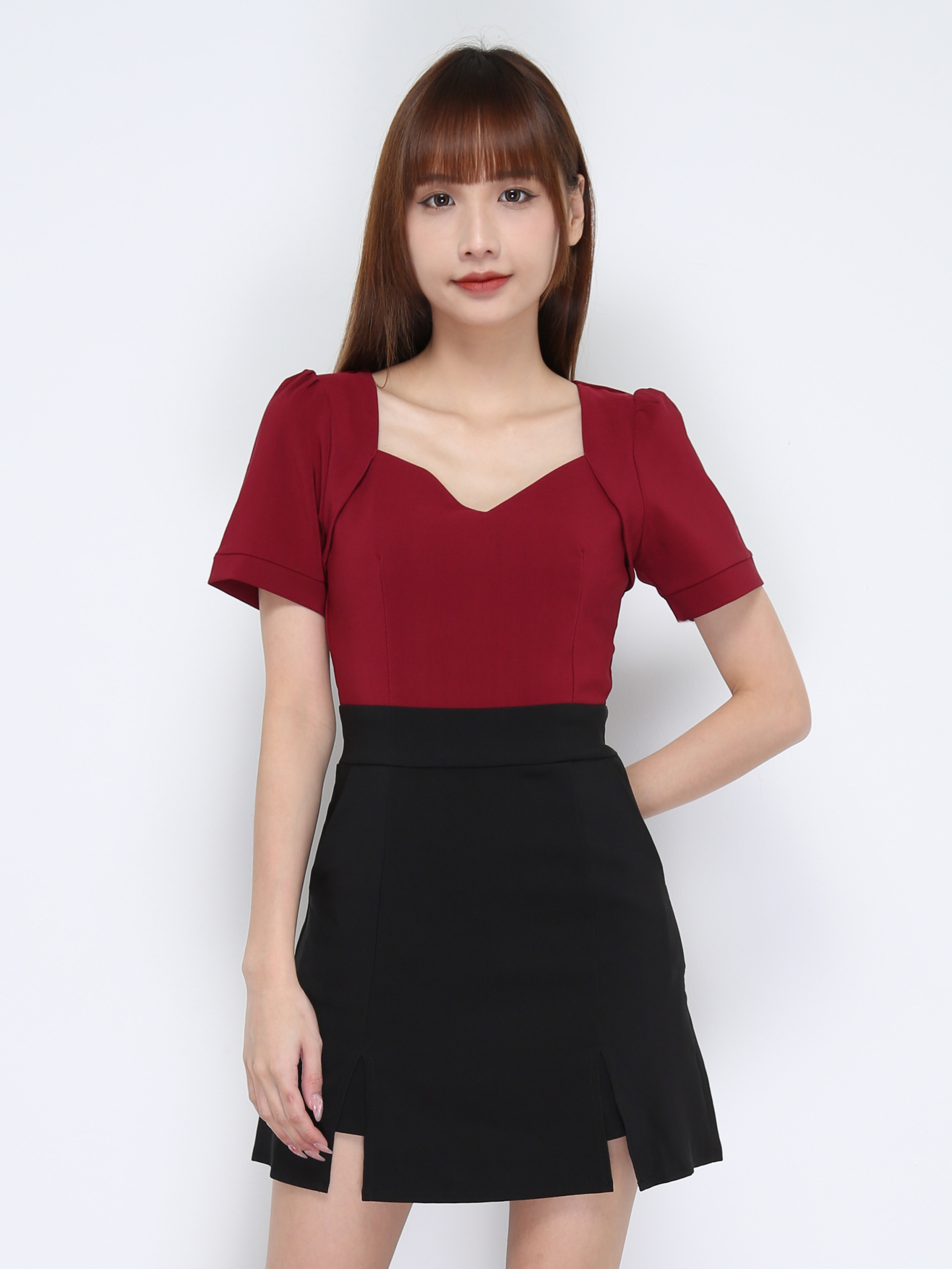 Sweetheart Neck Slit Jumpsuit 21008