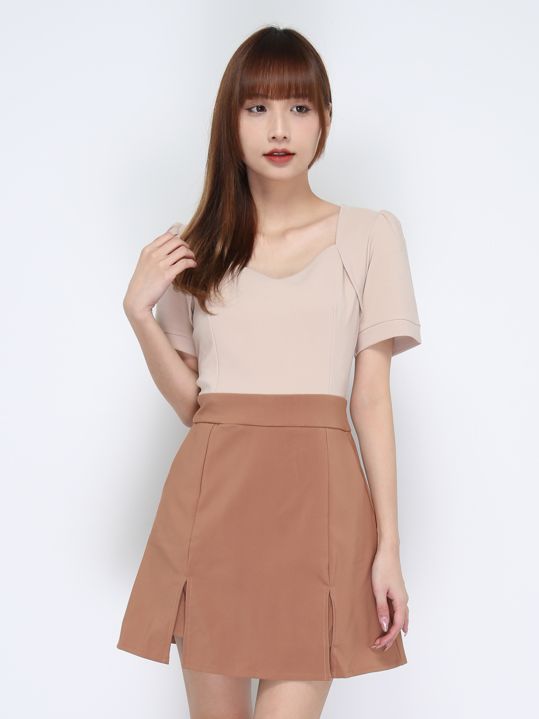 Sweetheart Neck Slit Jumpsuit 21008