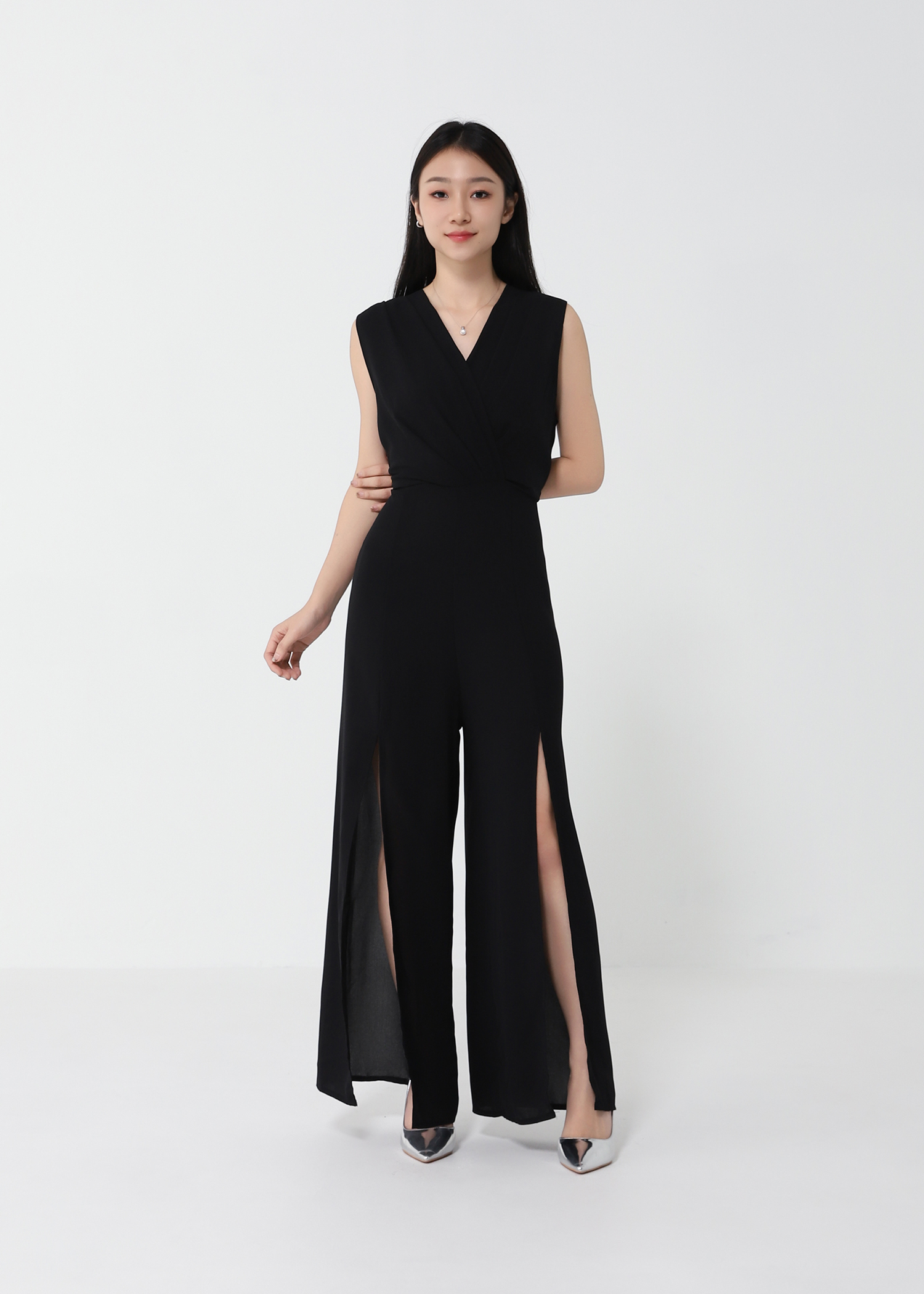 V Neck With Belt Jumpsuit 21101