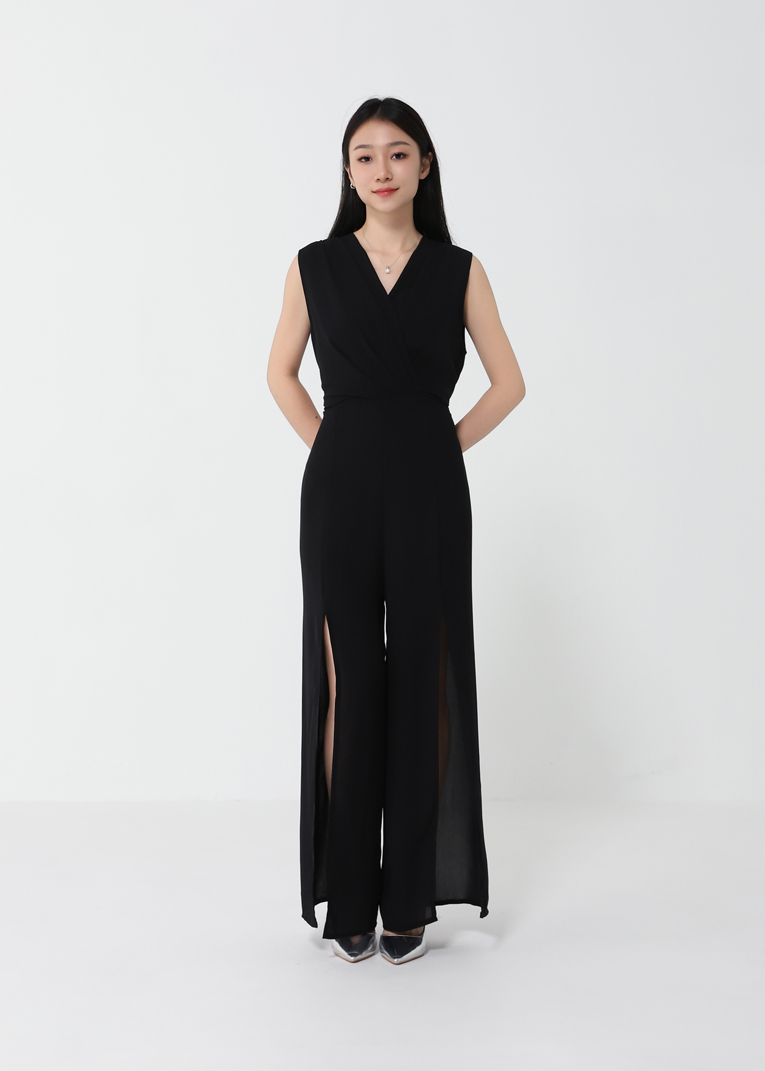 V Neck With Belt Jumpsuit 21101