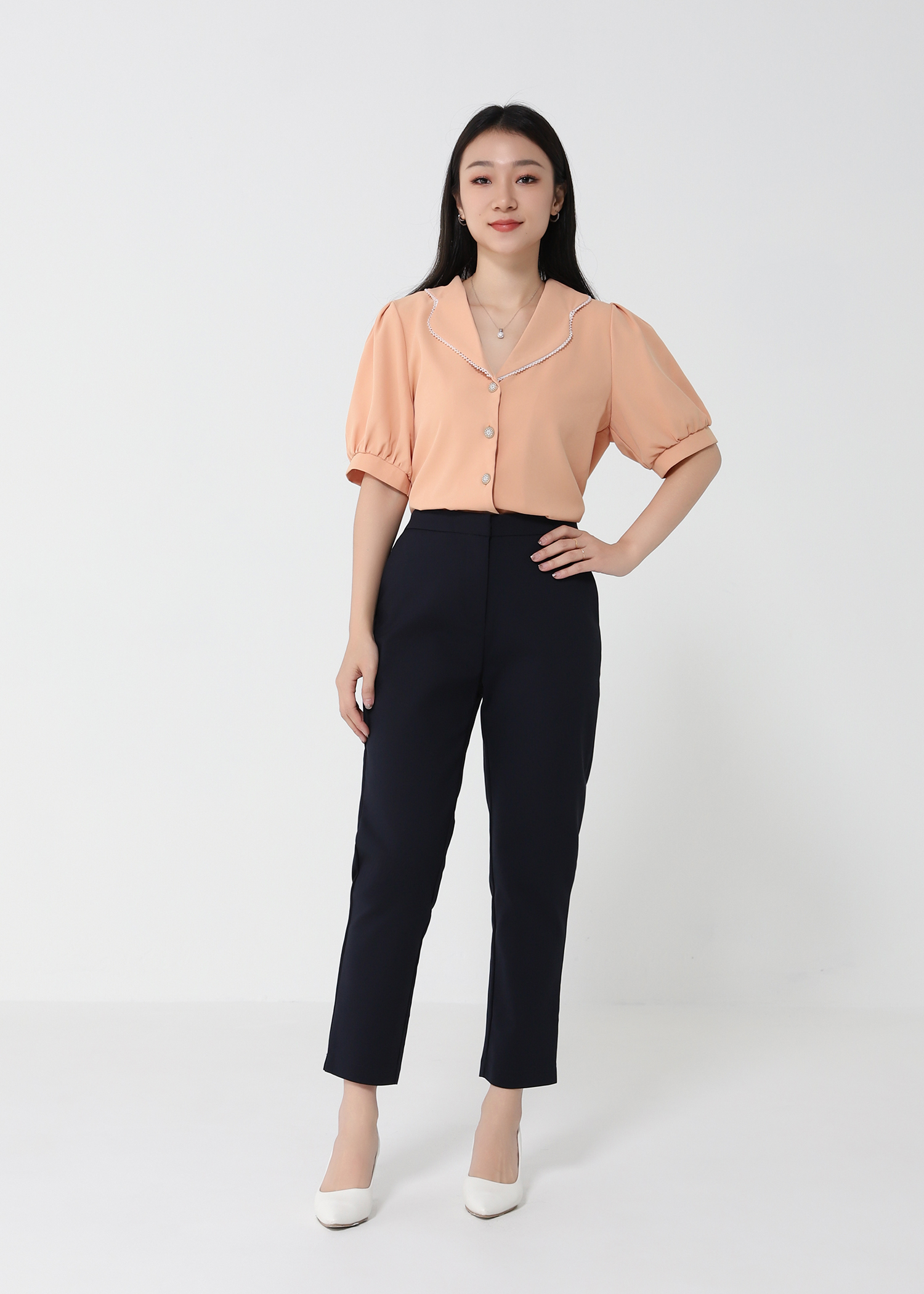 Plain Side Pocket Long Pants 21610