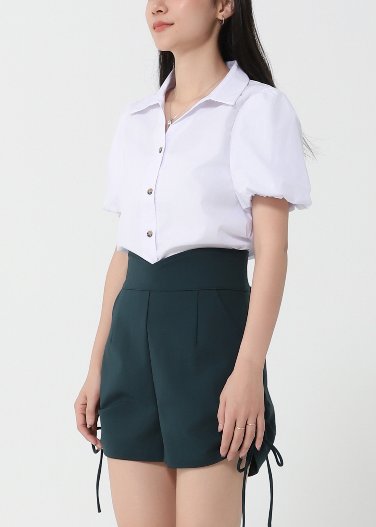 High Waist Side Drawstring Short Pants 21198