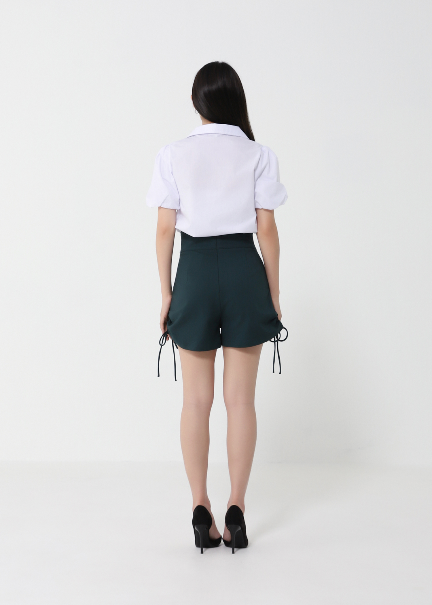 High Waist Side Drawstring Short Pants 21198