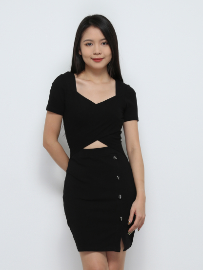 Wrap Sweetheart Neckline With Strap Dress 21221