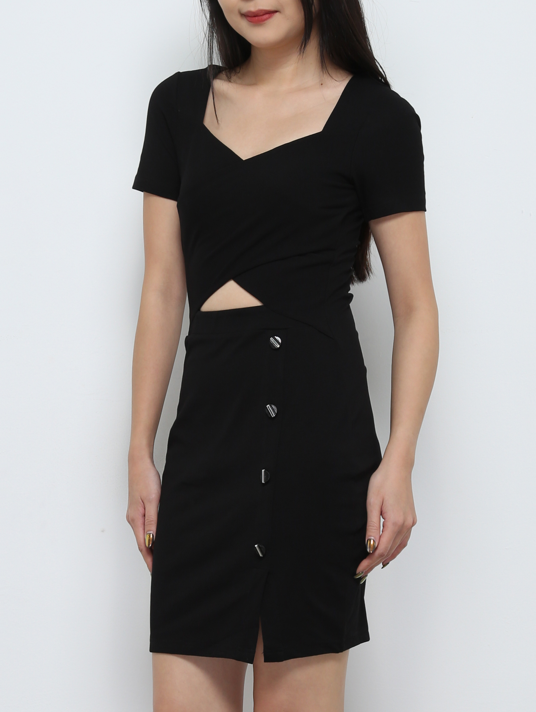 Wrap Sweetheart Neckline With Strap Dress 21221