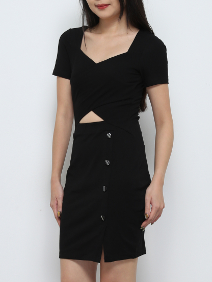 Wrap Sweetheart Neckline With Strap Dress 21221