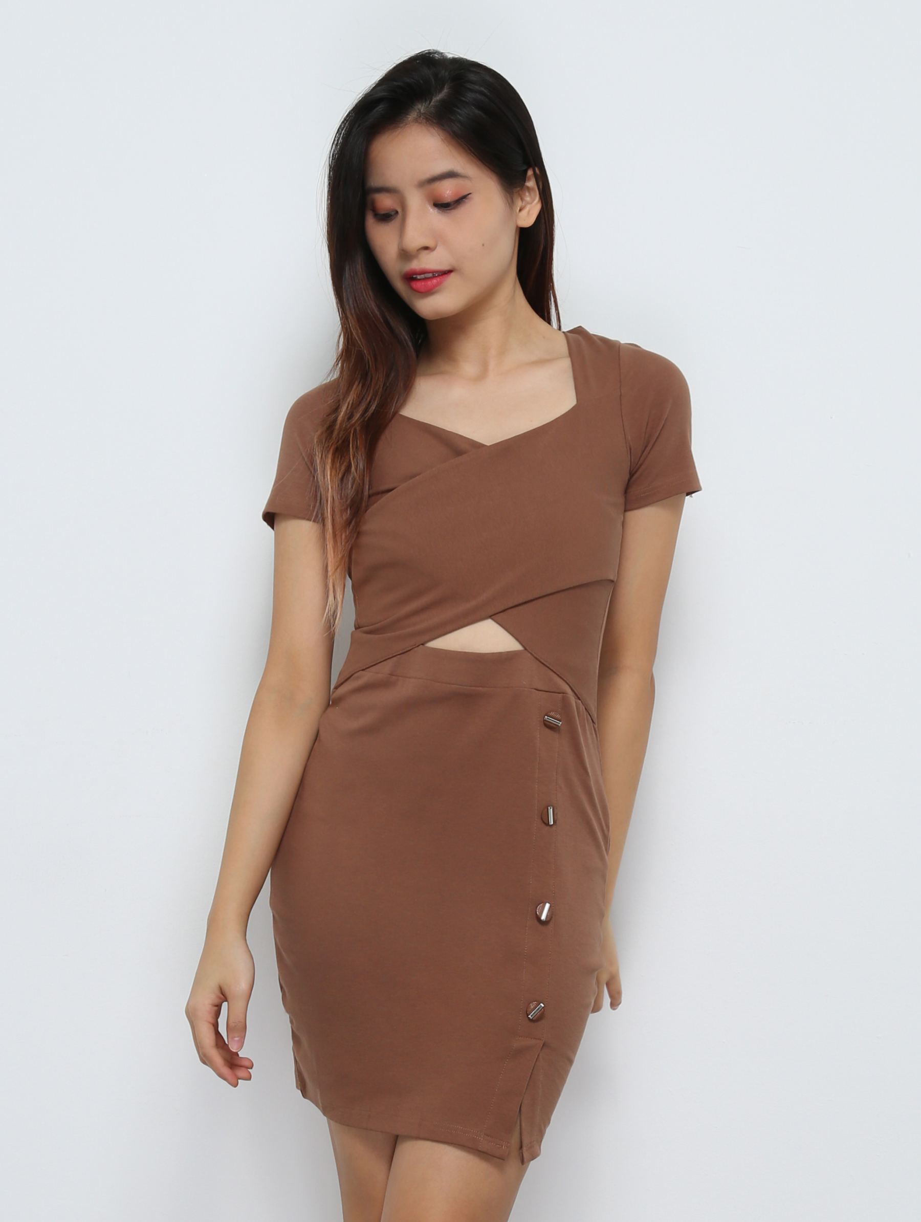 Wrap Sweetheart Neckline With Strap Dress 21221