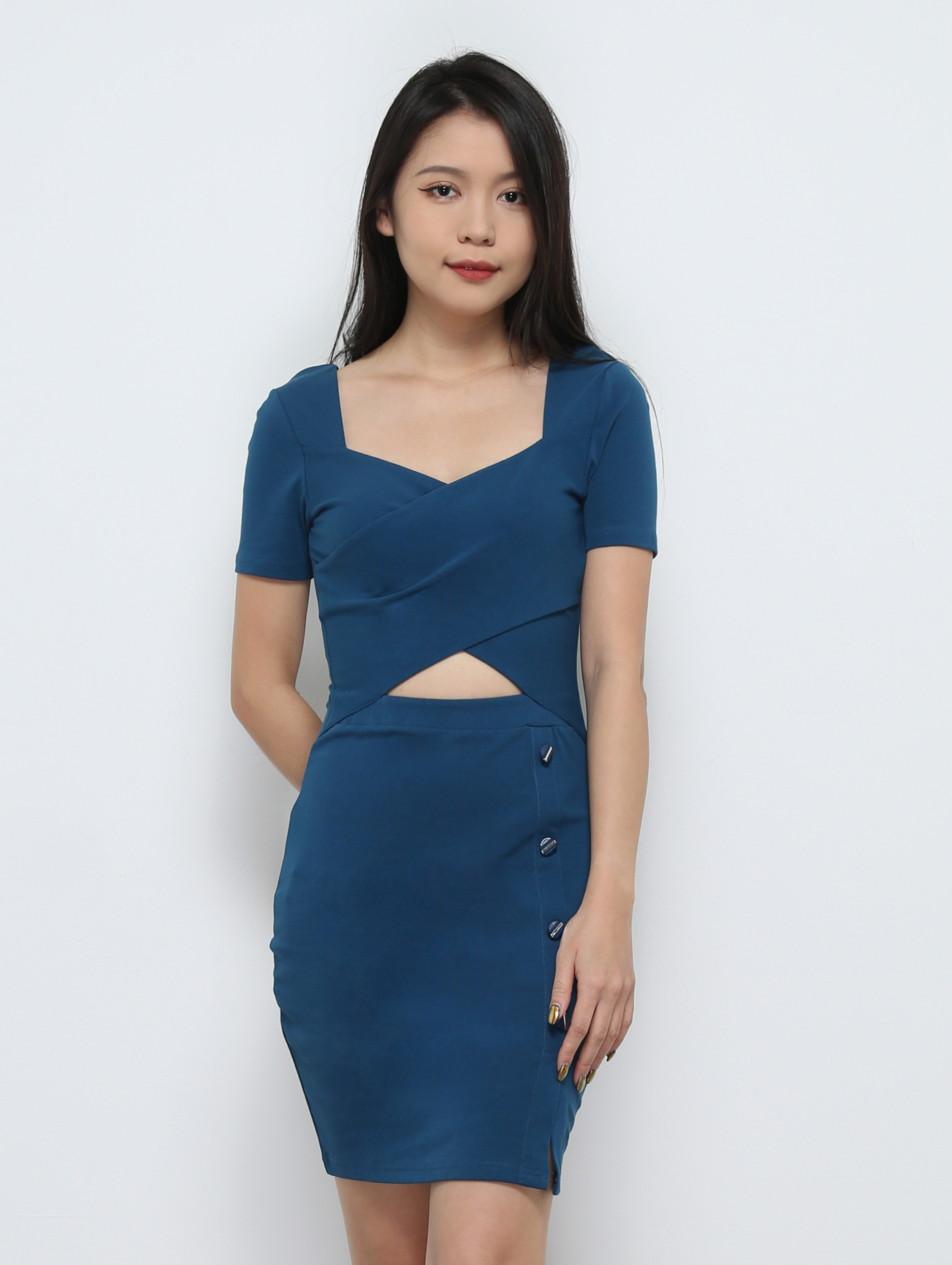 Wrap Sweetheart Neckline With Strap Dress 21221