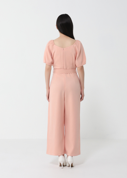Sweetheart Neckline Side Pocket With Belt Jumpsuit 21306