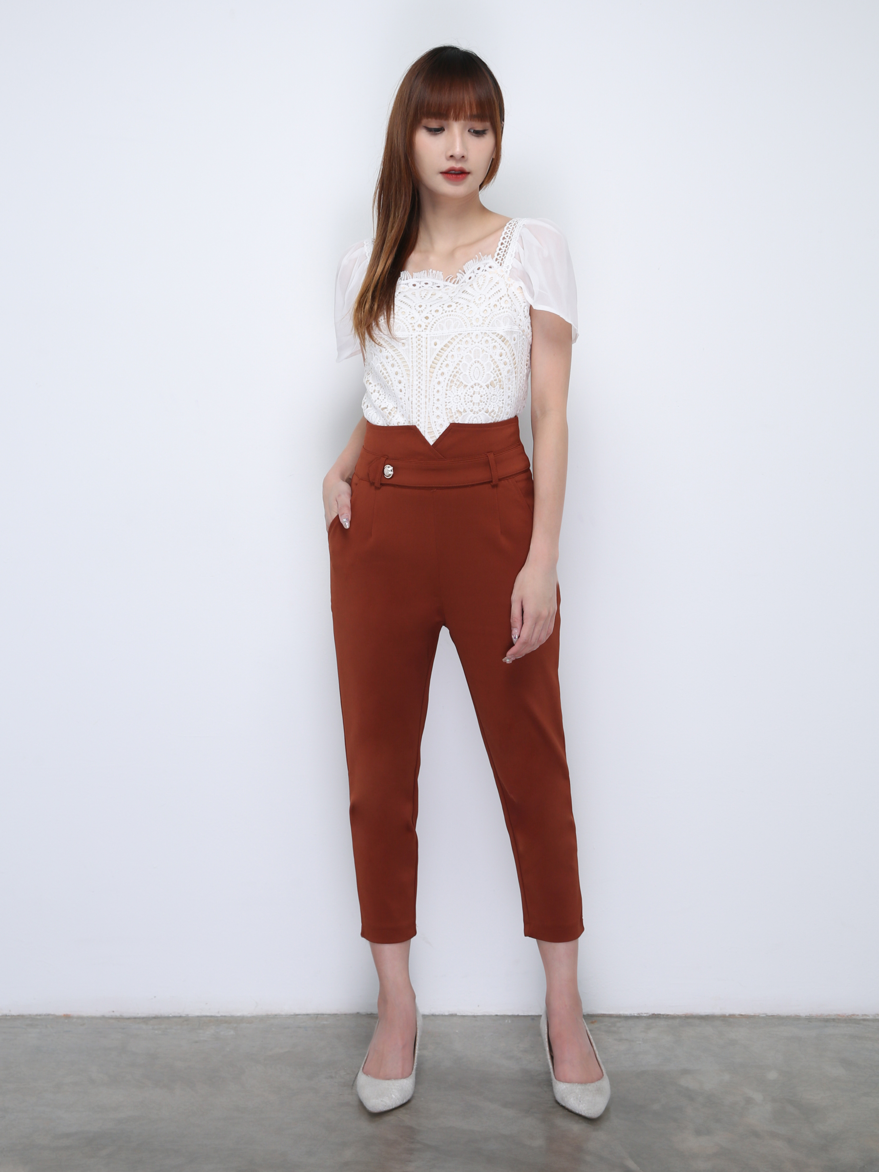 Transparent Sleeve With Lace Top 21737