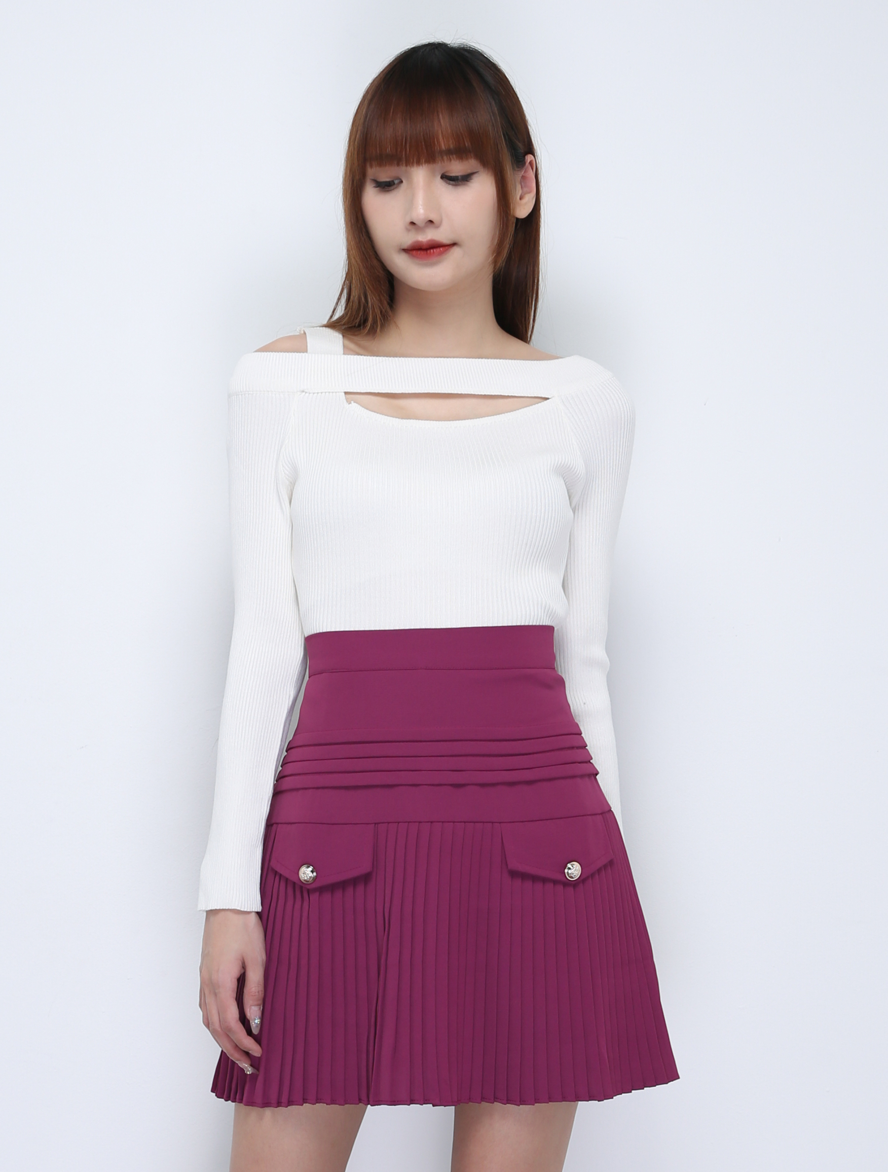 High Waist Pleated Skirt 21832