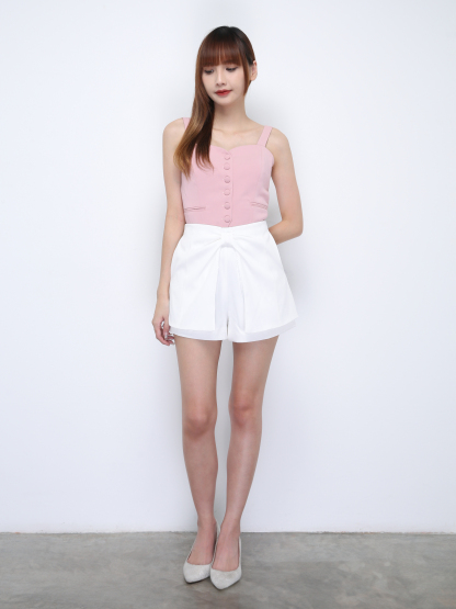 Front Button With Strap Top 21805