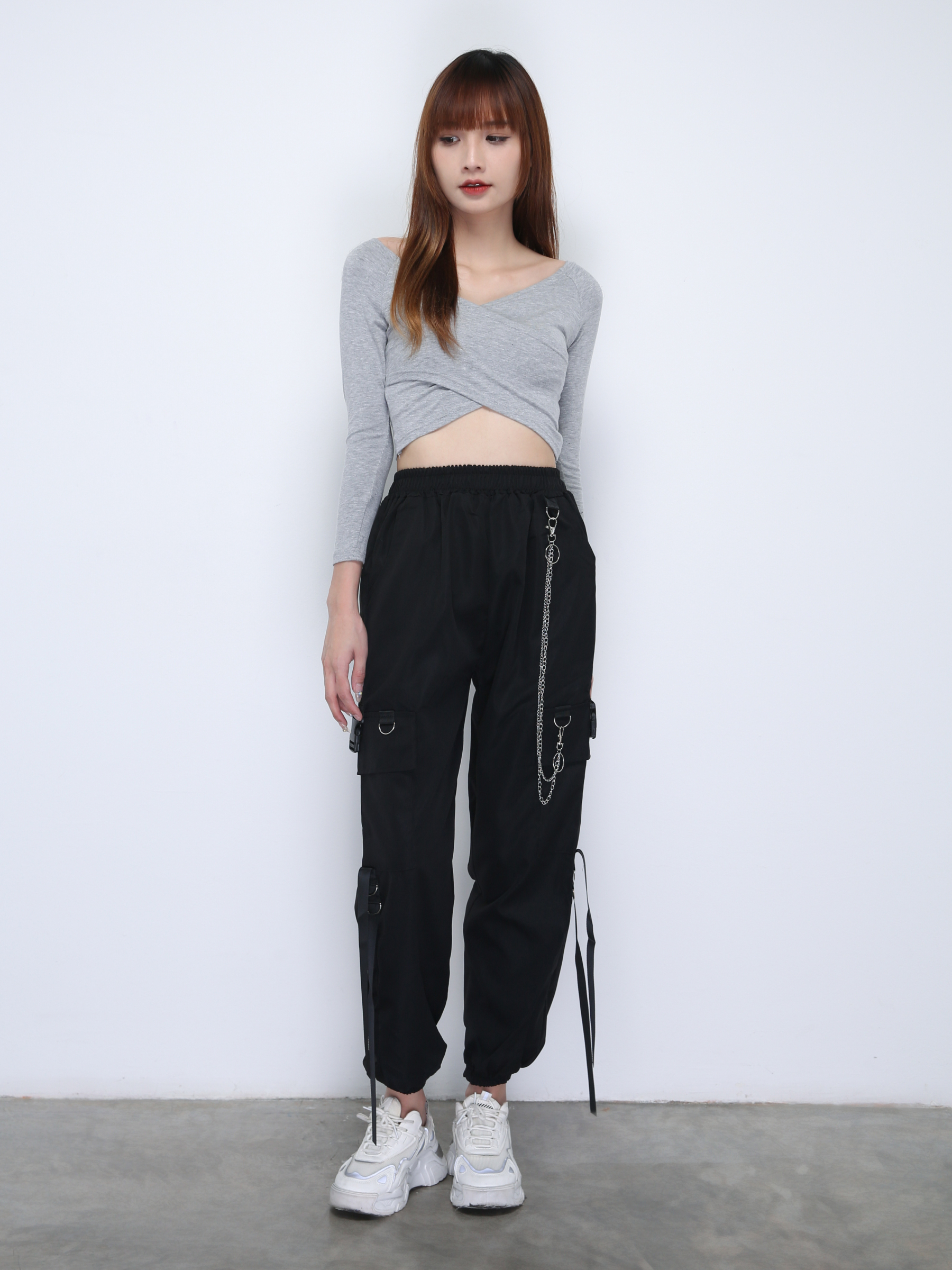 V Neck Wrap Long Sleeve Top 21801