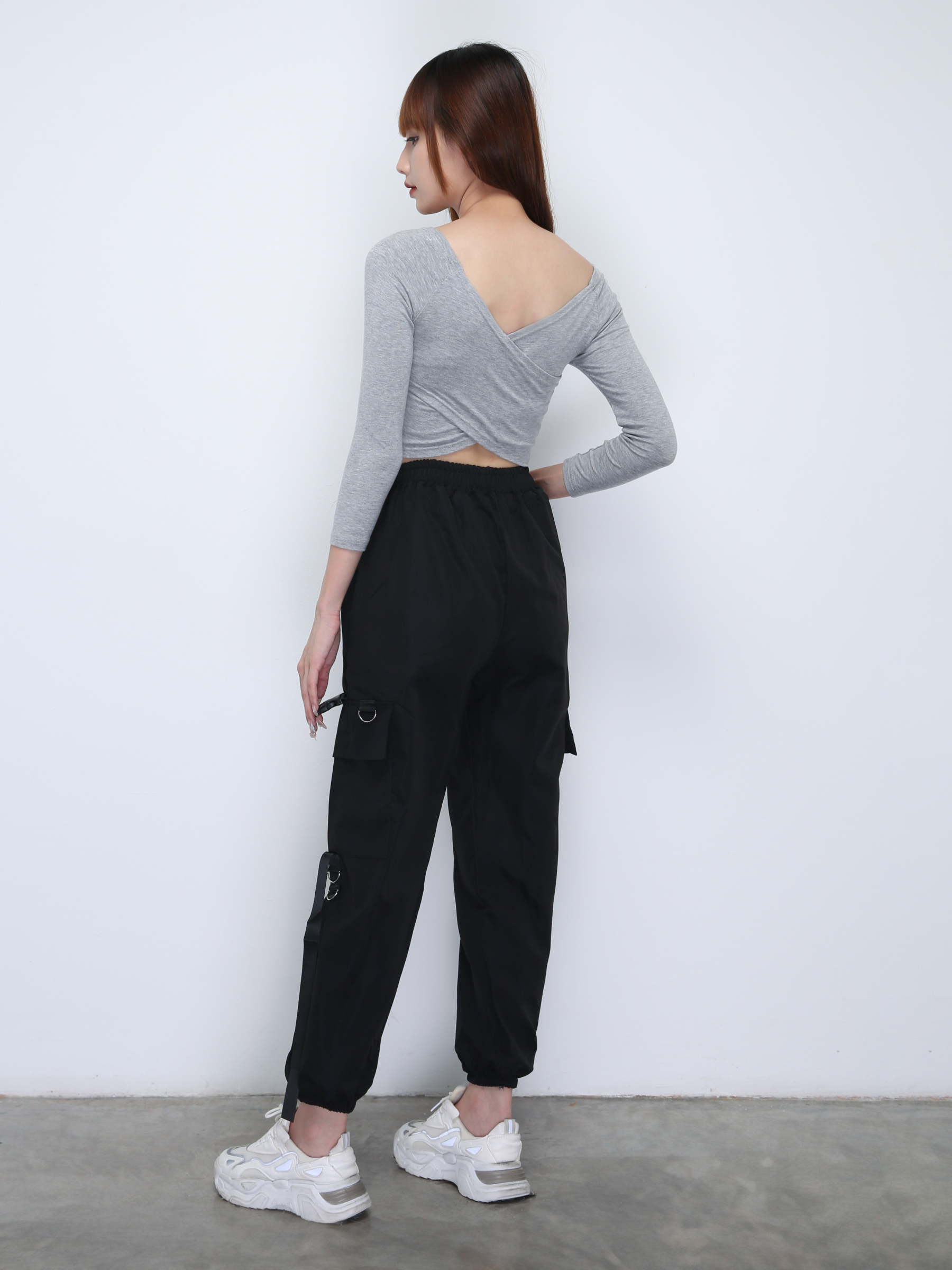 V Neck Wrap Long Sleeve Top 21801