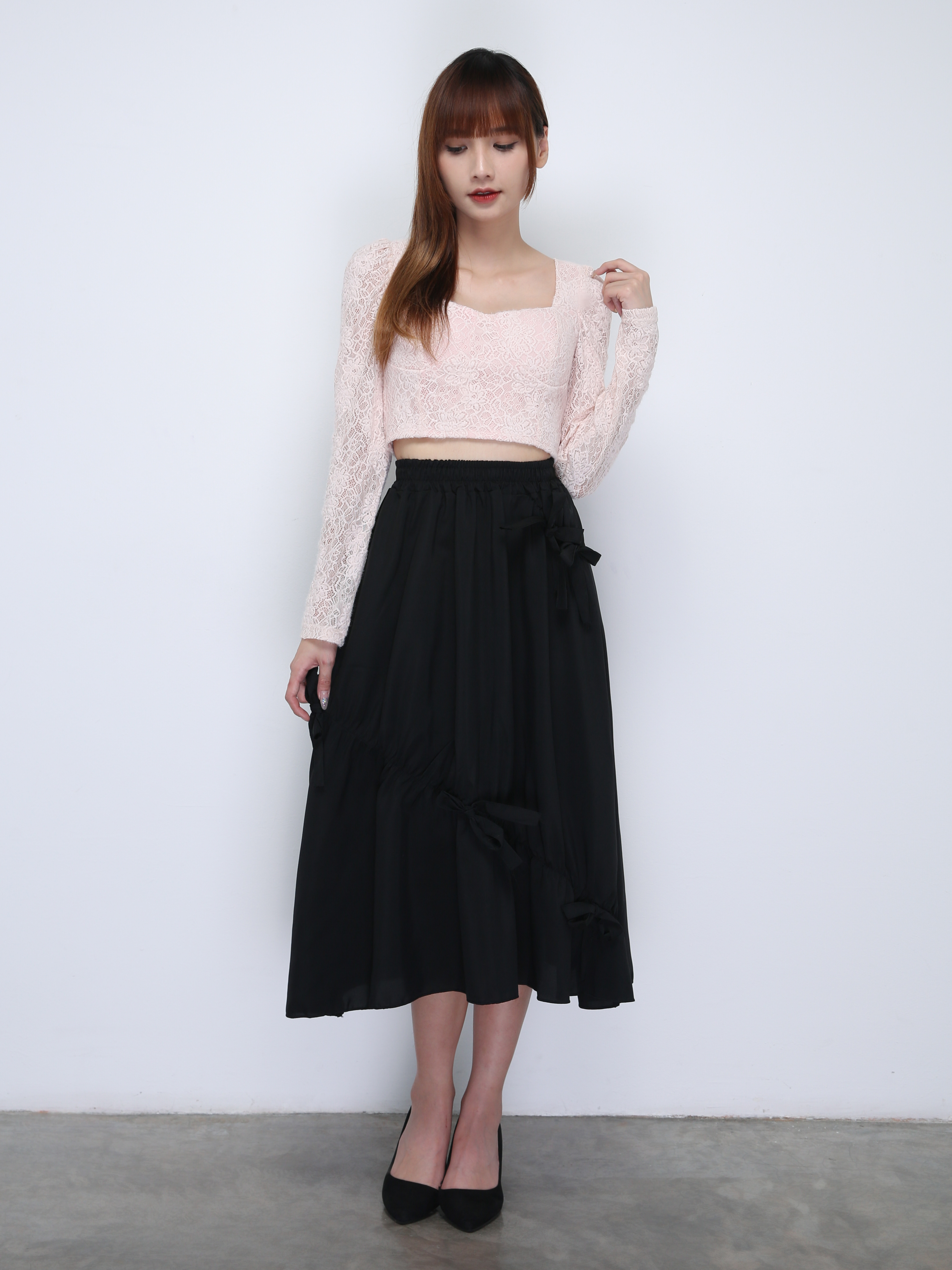 Square Neck Long Sleeve Top 21837