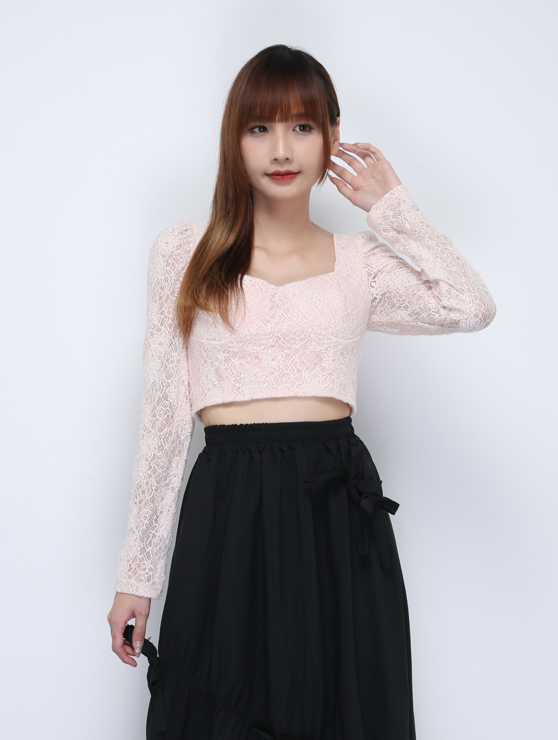 Square Neck Long Sleeve Top 21837