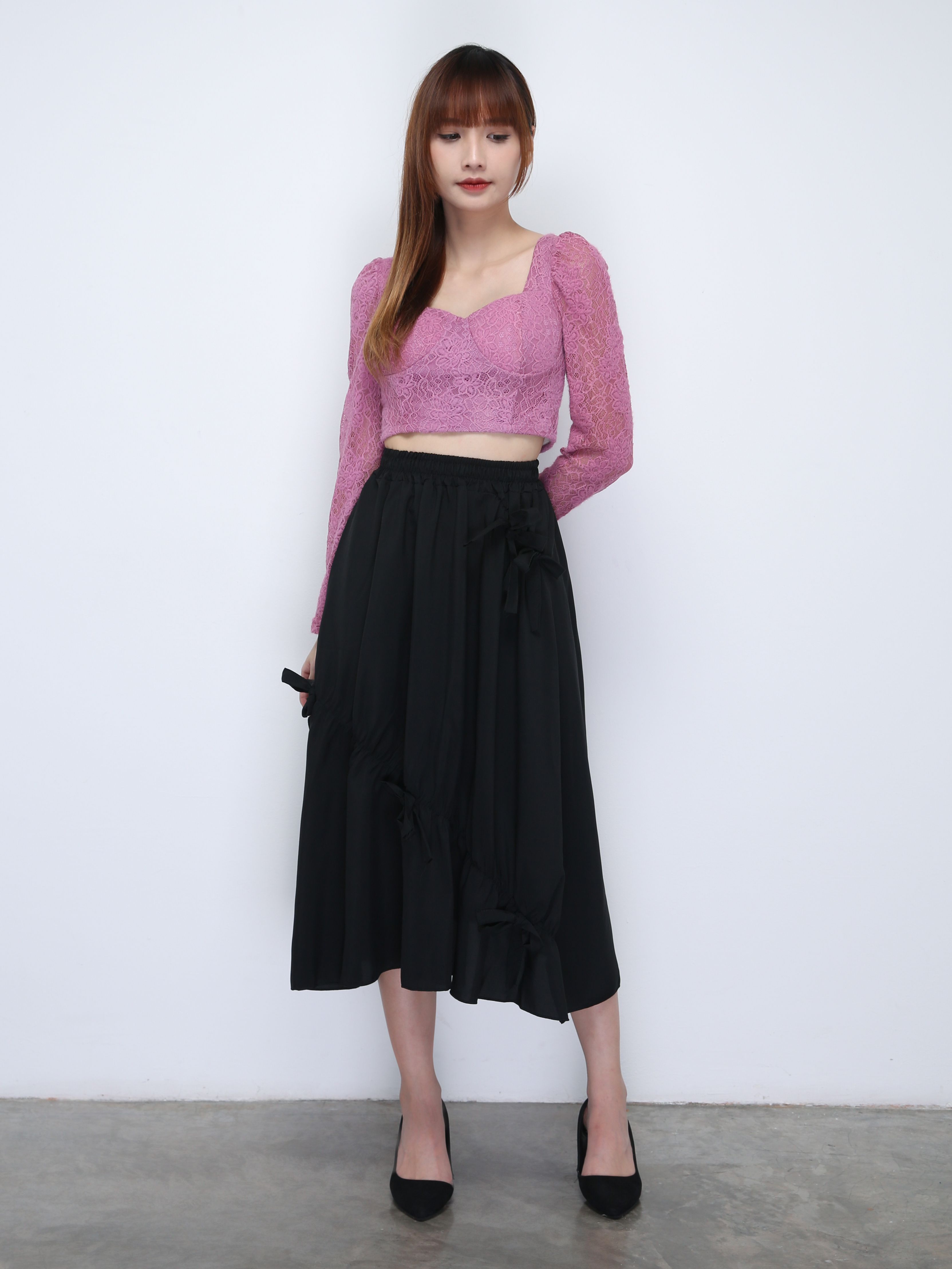 Square Neck Long Sleeve Top 21837