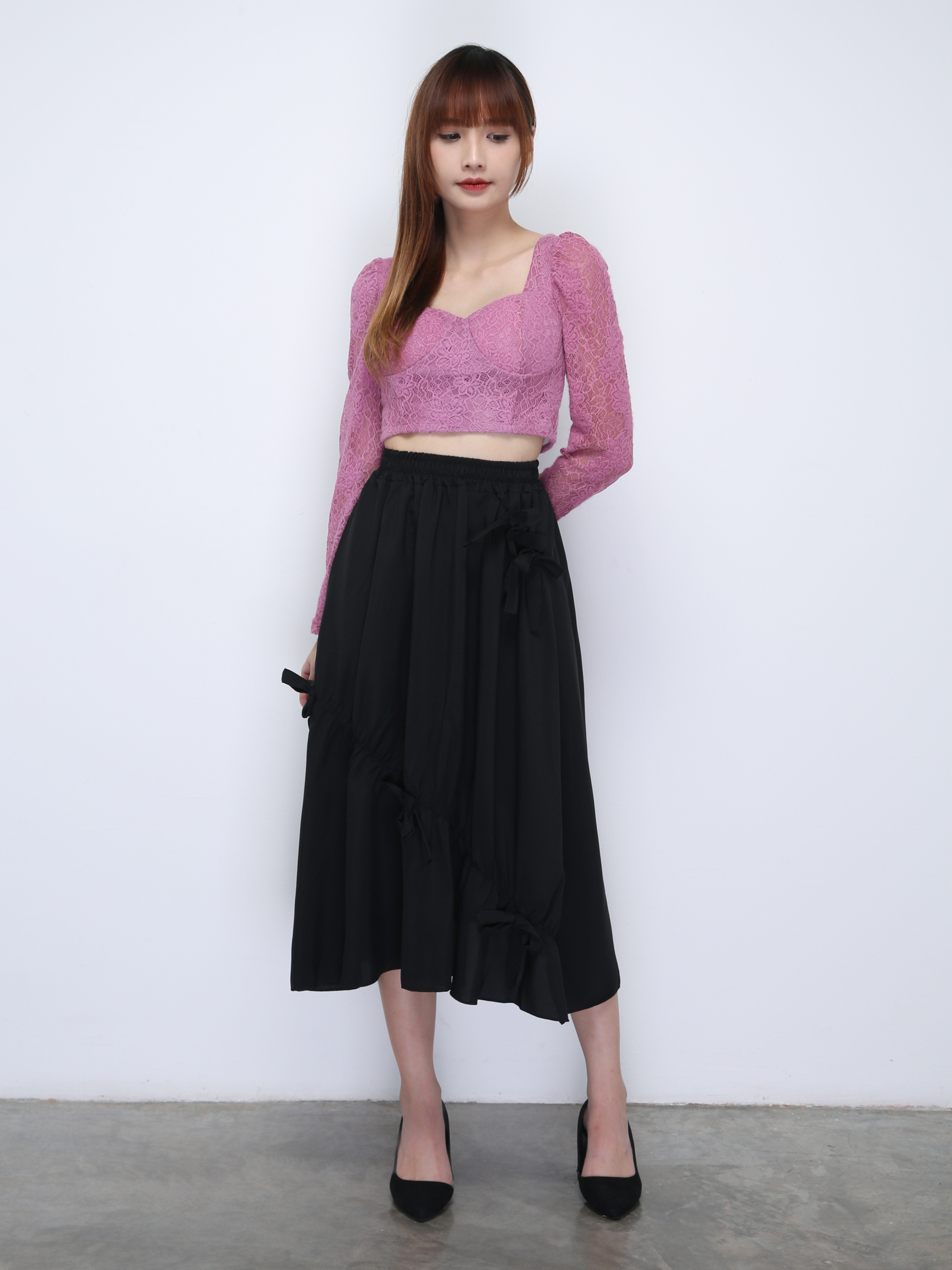 Square Neck Long Sleeve Top 21837